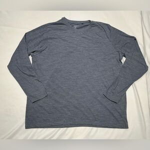 Identic Shirt Mens Gray XXL Long Sleeve Cotton Blend Crew Neck